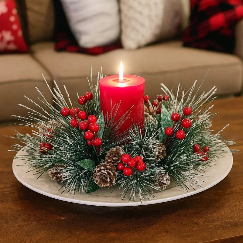 Božična vejica, rdeča, 20cm, sort.