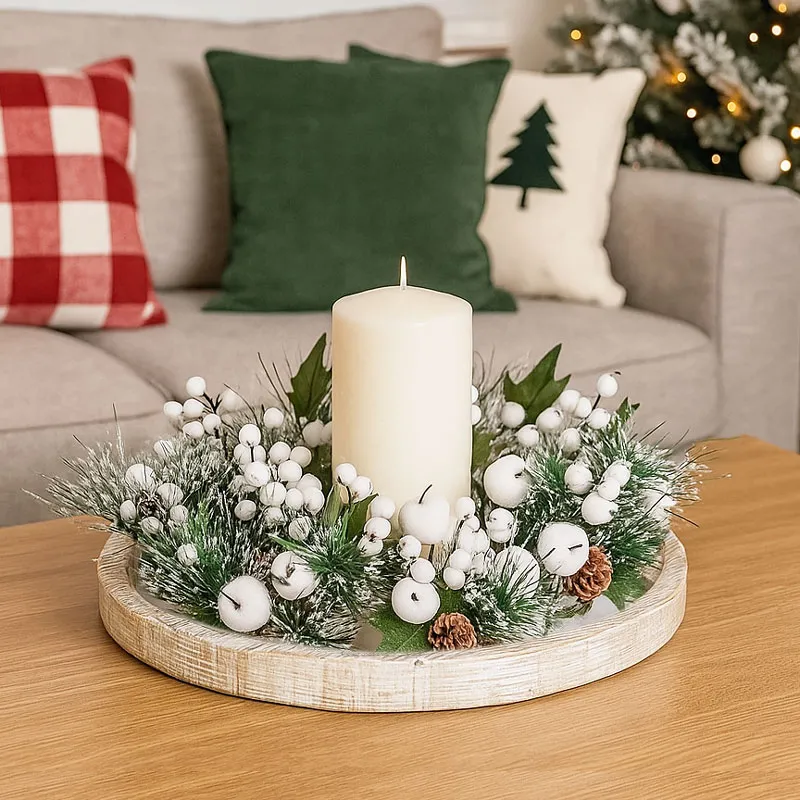 Božična vejica, bela, 20cm, sort.