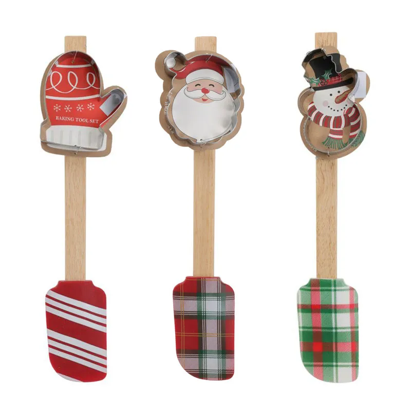 Set kuhinjskih pripomočkov, (kuhalnica+ modelček za kekse), božični motiv, sort.