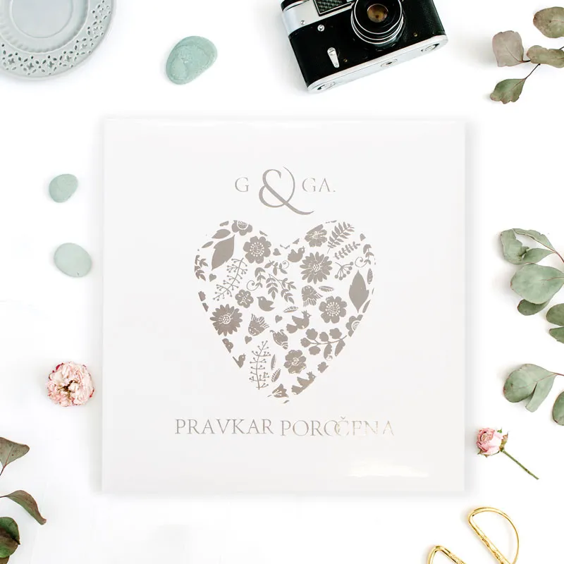 Album za slike, za poroko, G&GA, PRAVKAR POROČENA, 22x22x5cm, 50 strani
