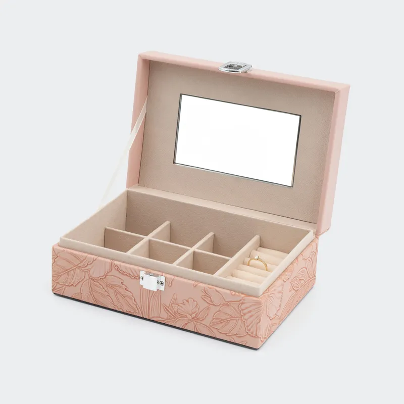 Kovček za nakit, z ogledalom, 20x14x7.5cm, sort.