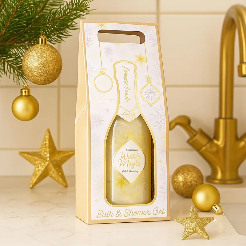 Gel za tuširanje in kopel WINTER MAGIC, 180ml, z vonjem Frosted Vanilla, s steklenici za penino