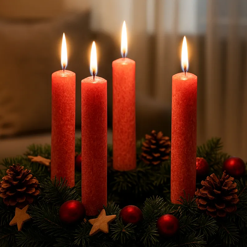 Sveča koničasta, bordo rdeča, vonj črni ribez, 20cm