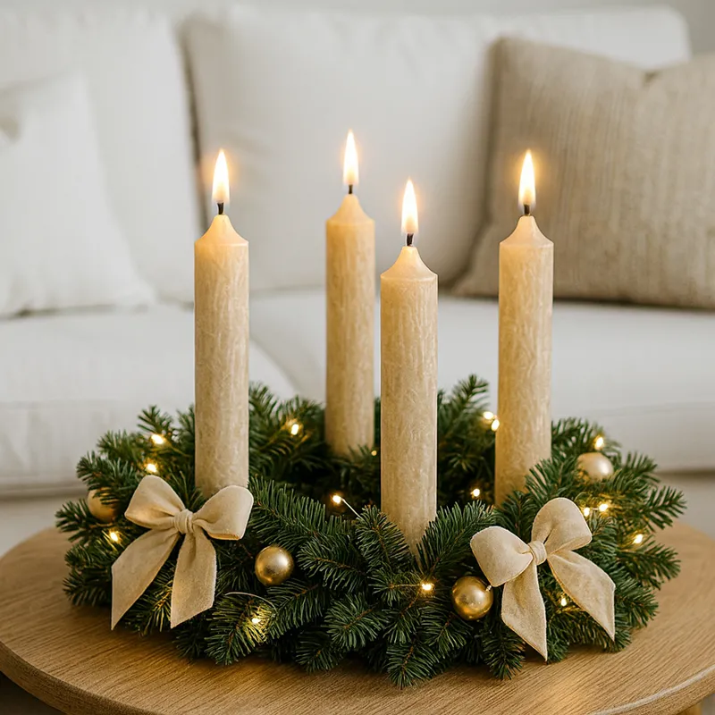 Sveča koničasta, peščena, vonj indijska svila, 20cm