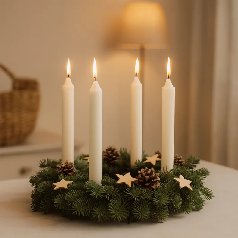 Sveča koničasta, bela, brez vonja, 20cm