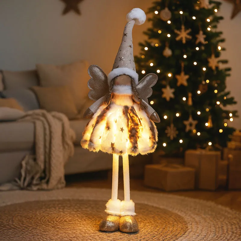 Angel stoječ, z LED lučko, poliester, 22x16x50cm