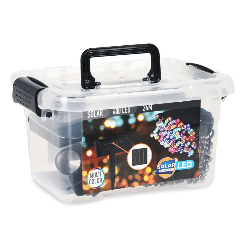 Lučke božične, za zunanjo uporabo, veriga, 400LED, barvne, solarne celice, 4m