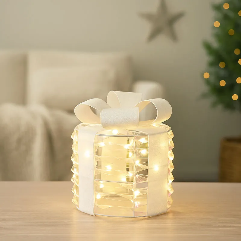 Darilo z LED lučko, biserno, za notranjo uporabo, na baterije, PET, 15cm