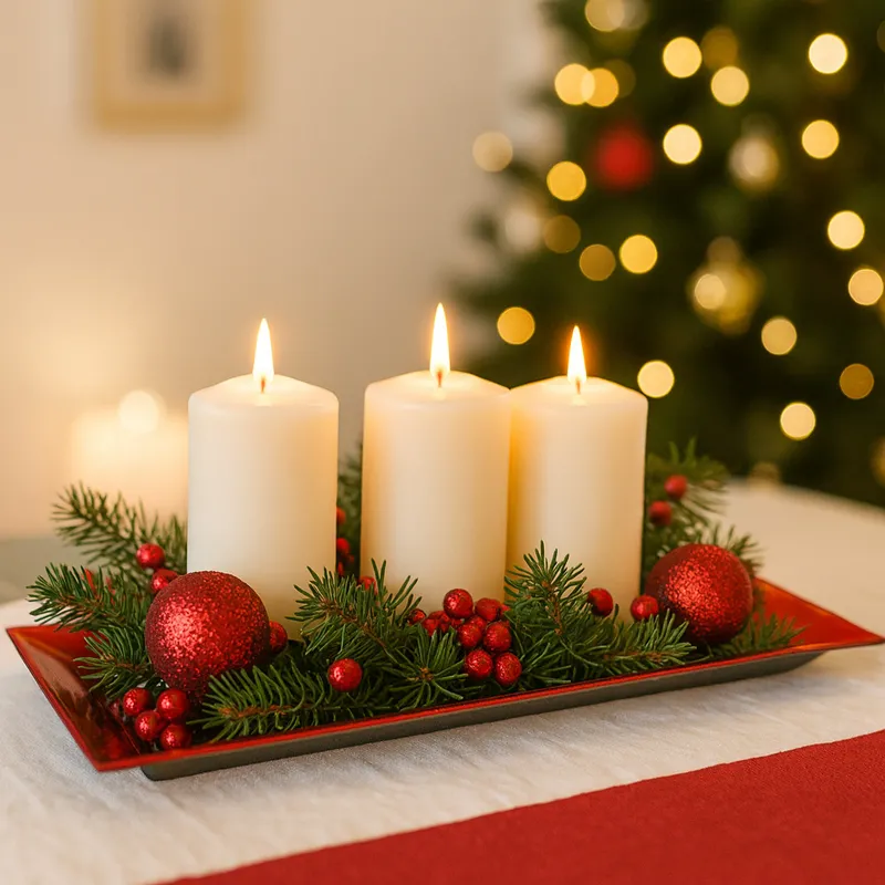 Pladenj dekorativni, rdeč, PVC, 36cm,