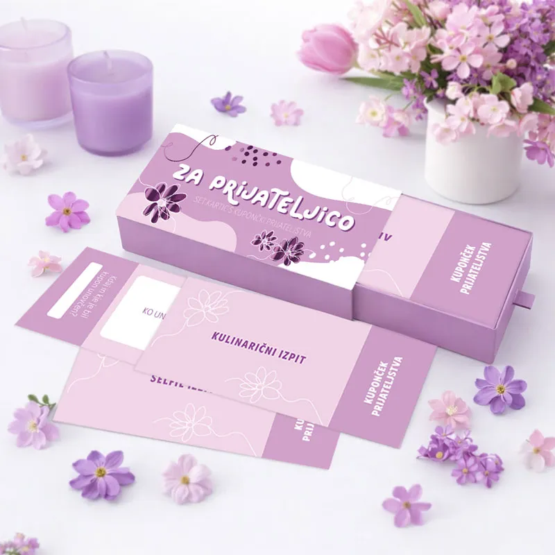 Kupončki prijateljstva, 30 kupončkov, v darilni škatlici