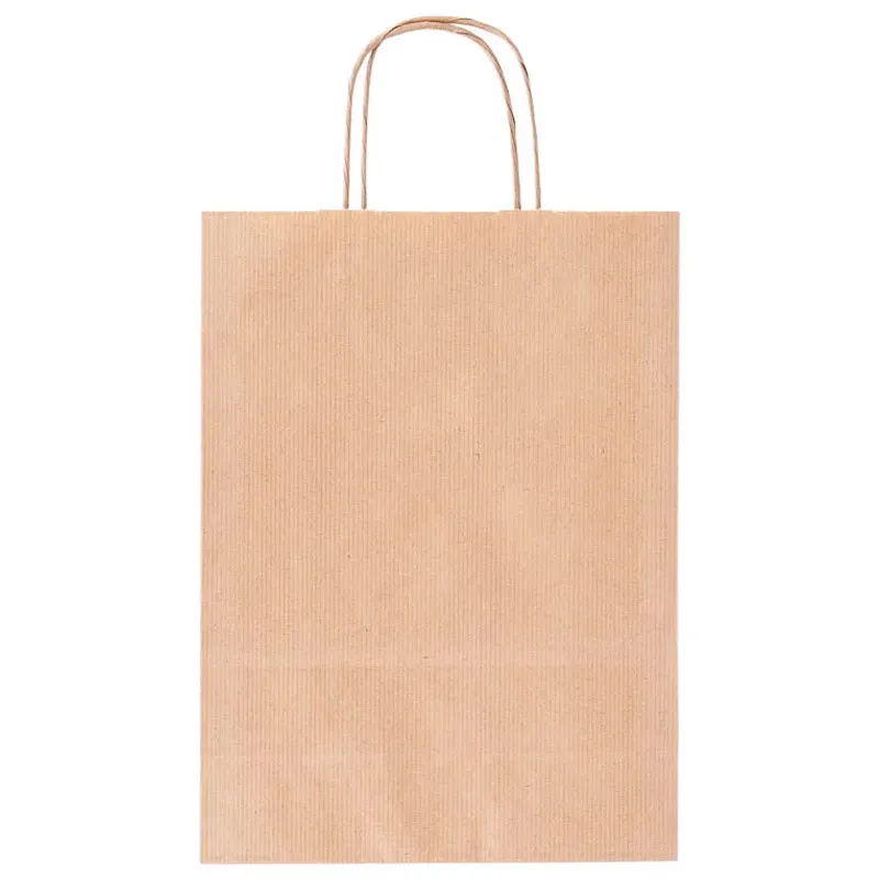 Vrečka darilna, 25.4x12.7x33 cm, eko, rjava