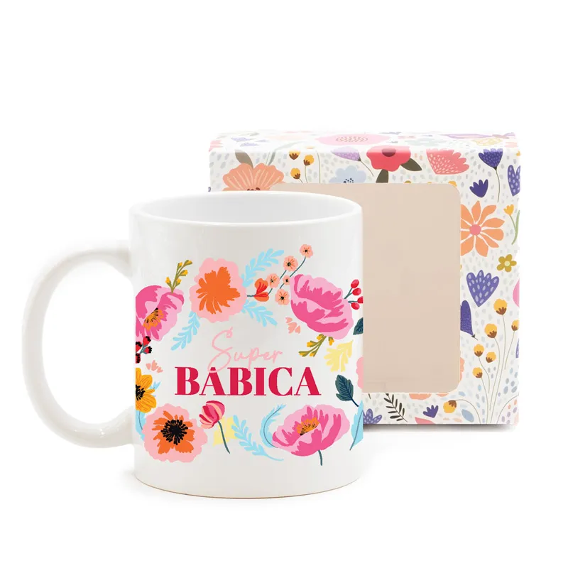 Skodelica, Dobre želje, Super babica, 330ml, v darilni embalaži