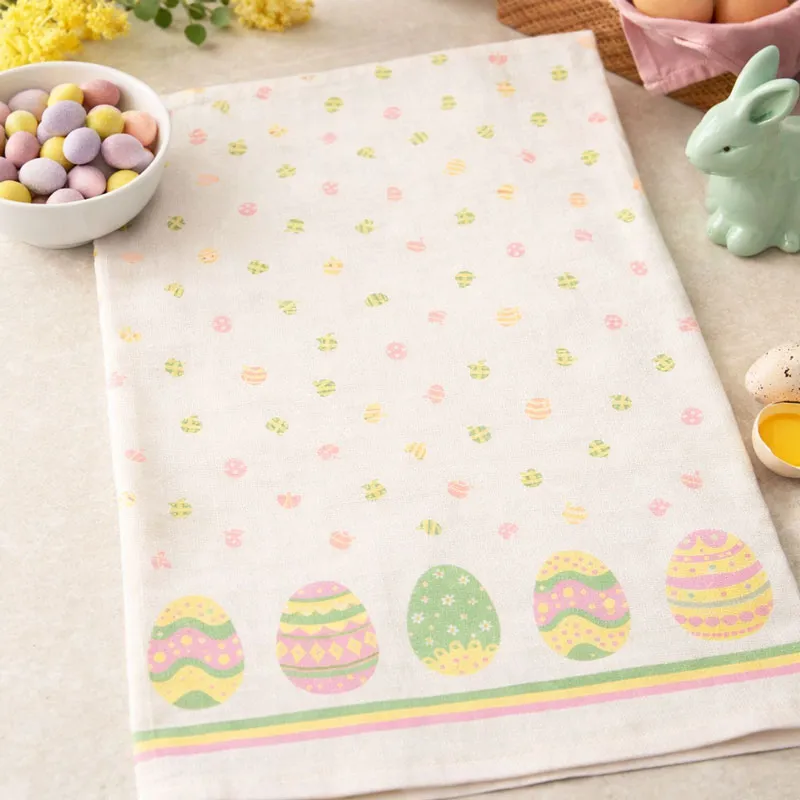 Krpa kuhinjska, 2/1, velikonočni motiv -pirhi, bombaž, 45x70cm