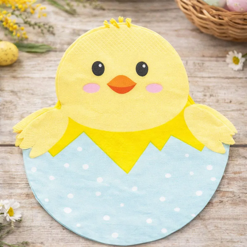 Serviete velikonočne, piščanček v jajci, 20kom, 33x33cm