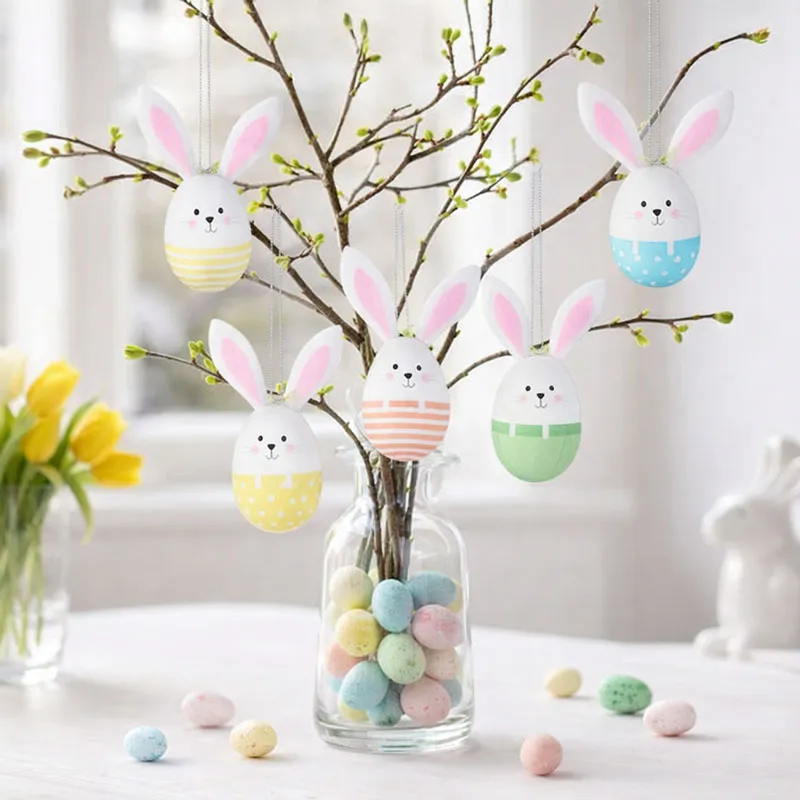 Jajce velikonočno, za obesit, stiropor, 4.5x4.5x6.5cm, sort.