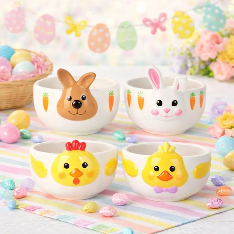 Skleda, velikonočni motiv, kamenina, 13x12x8cm, sort.