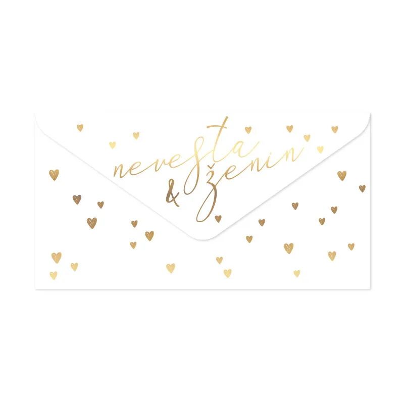 Kuverta darilna, poročna,  Nevesta & ženin, za denar, 20x10.5cm