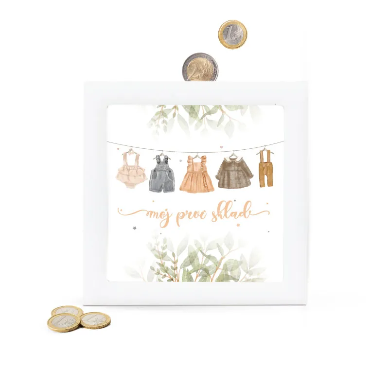 Hranilnik lesen bel, Moj prvi sklad, 15x15x5cm