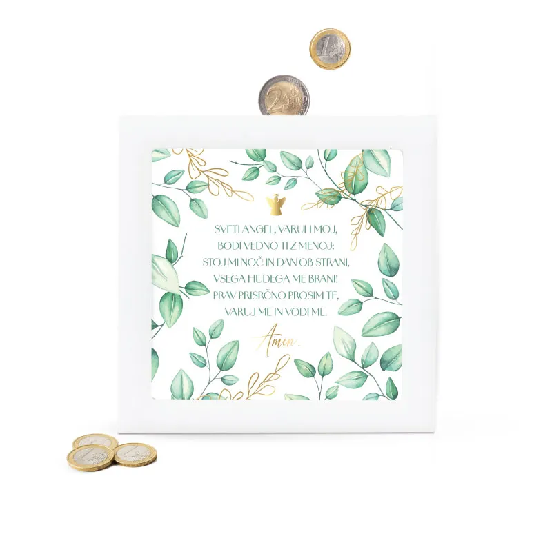 Hranilnik lesen bel, Sveti angel, 15x15x5cm