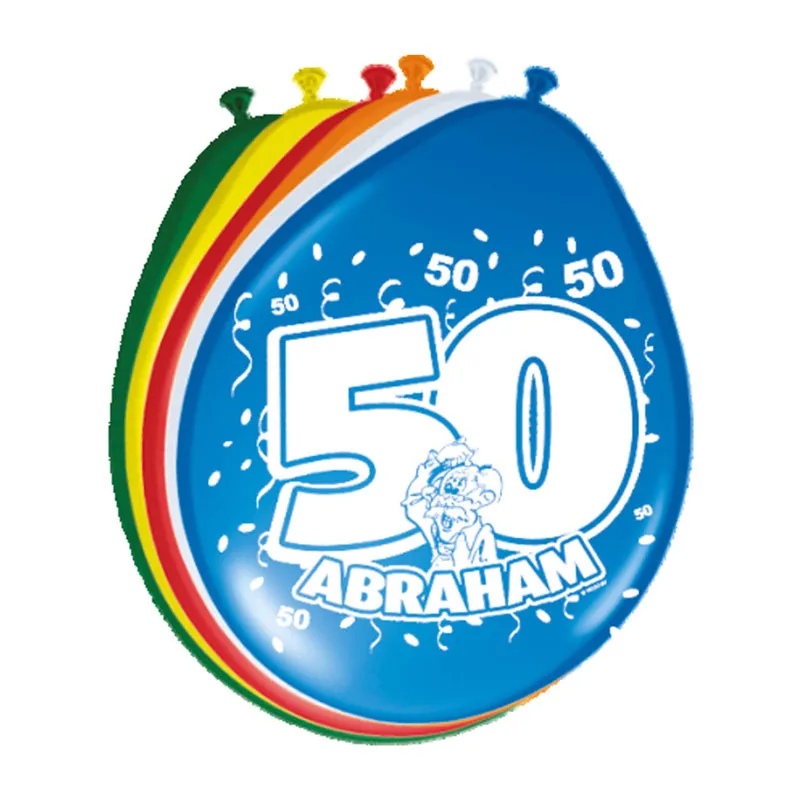 Baloni barvni, 8kom, 50, Abraham, iz lateksa, 30cm