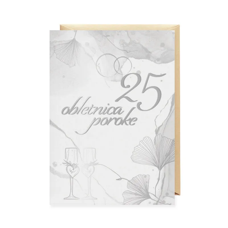 Voščilnica, obletnica poroke, 25. obletnica poroke, srebrna