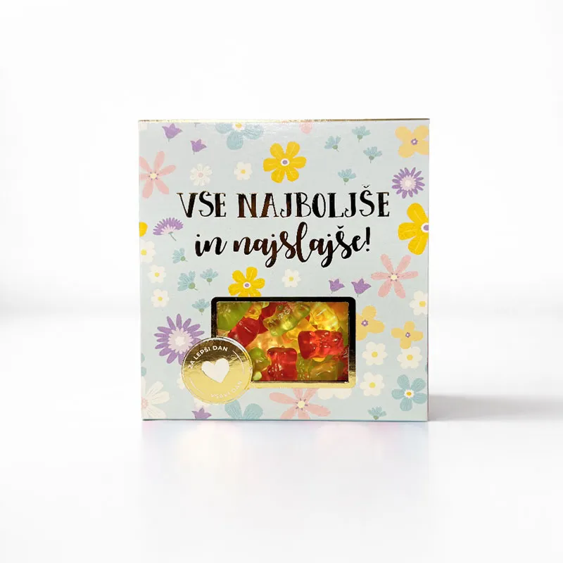 Bonboni žele, Vse najboljše in najslajše, rožice, sadni, 100g