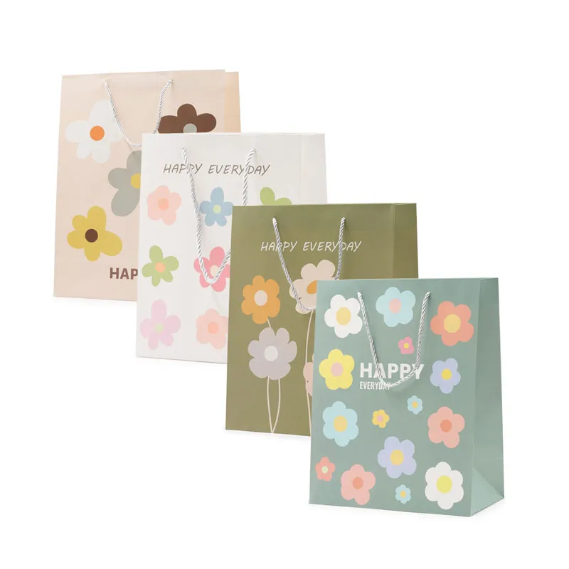 Vrečka darilna, 23x18x10cm, cvetlice, Happy Everyday, sort.