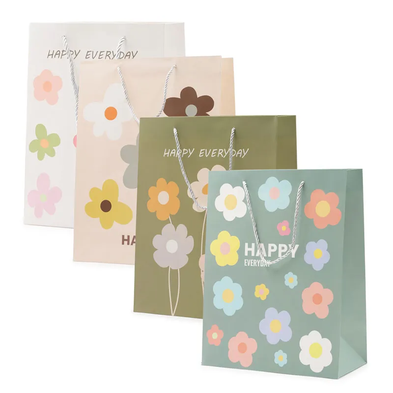 Vrečka darilna,32x26x12cm, cvetlice, Happy Everyday, sort.