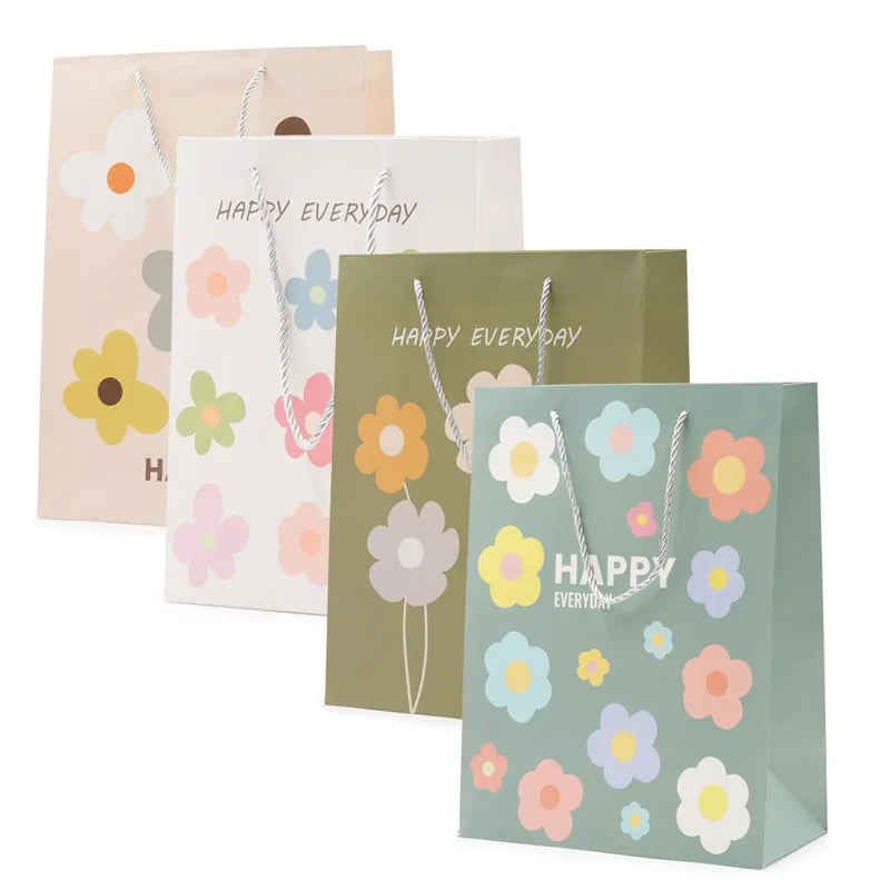 Vrečka darilna, 40x30x12cm, cvetlice, Happy Everyday, sort.