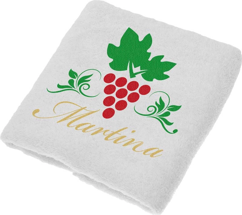 Brisača za  Martinovo, Martina, rdeči grozd pokončen, 100x5Ocm, 100% bombaž