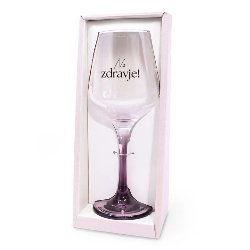 Kozarec za vino, NA zdravje!, 350ml, v darilni embalaži