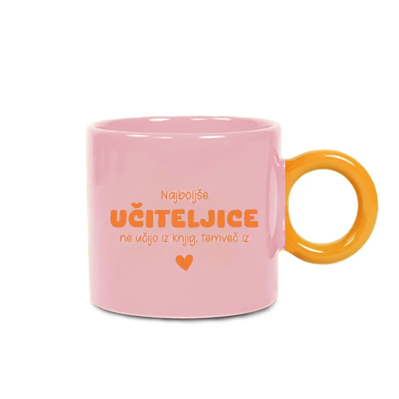 Skodelica, Najboljše učiteljice ne učijo iz knjig, temveč iz srca, kitajski porcelan, 7.5cm