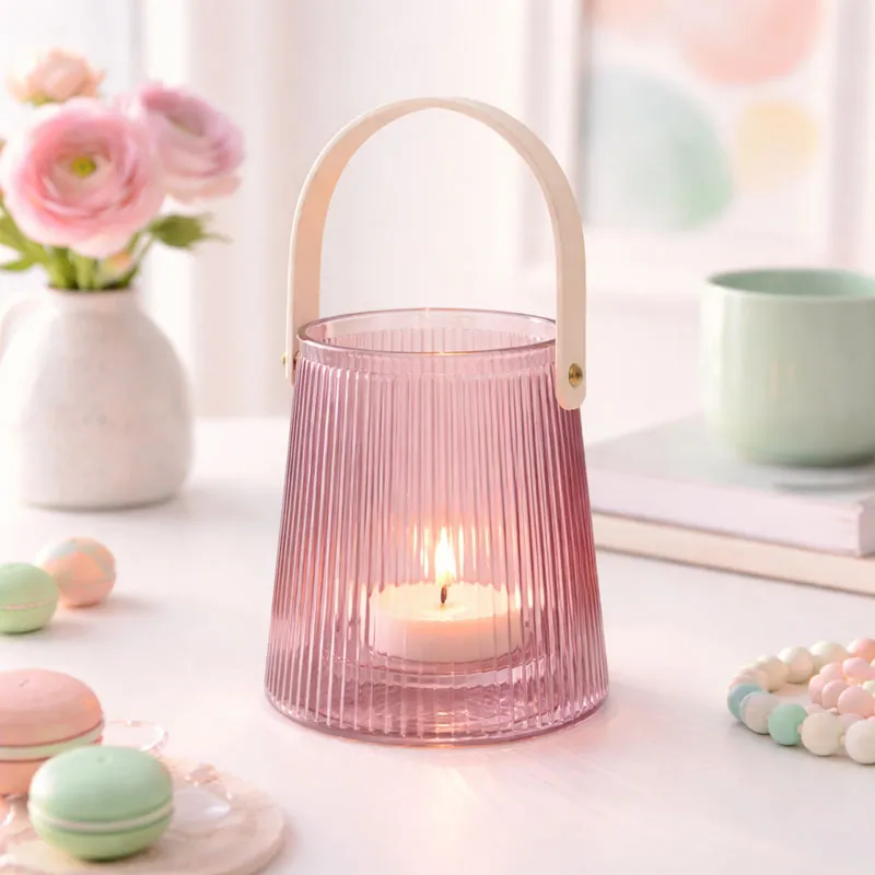 Laterna, steklena, 13x15.5cm, sort.