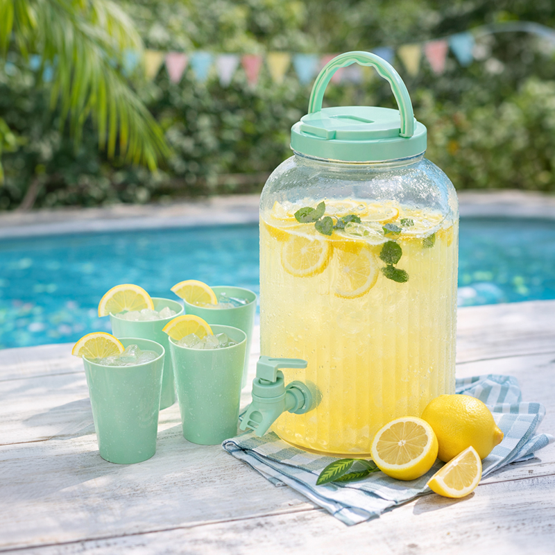 Dispenzer za pijače, 3750ml, + 4 kozarčki, sort.