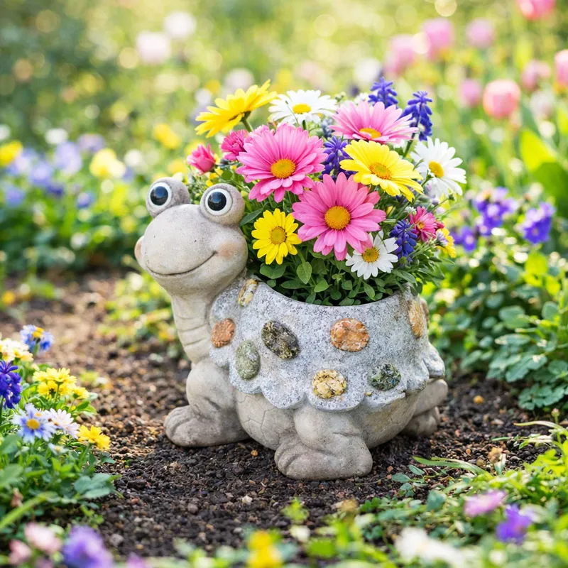 Lonček cvetlični, v obliki živali, MGO, 32x19x16cm, sort.