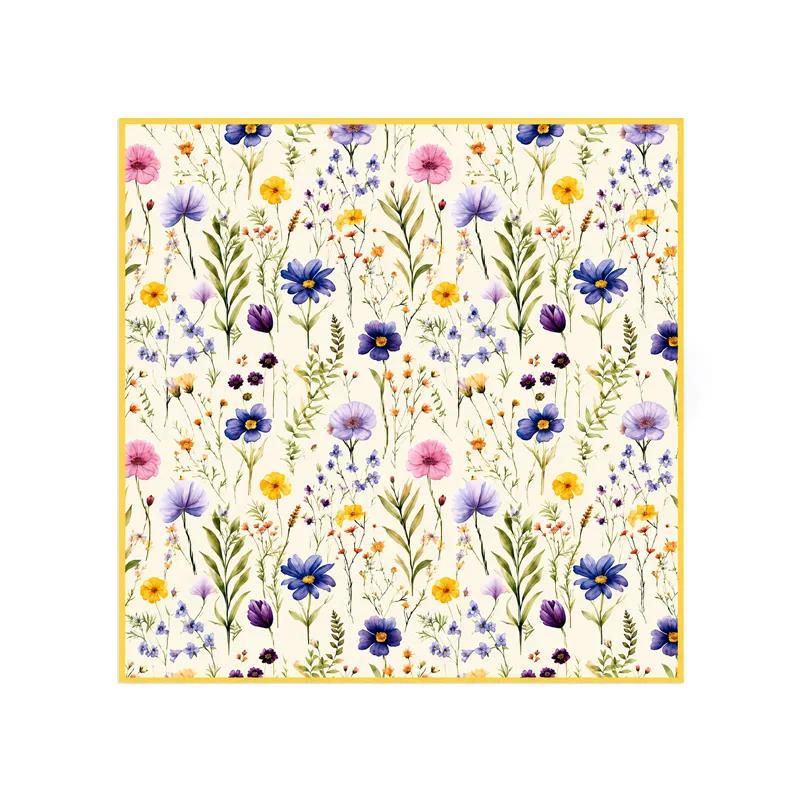 Serviete papirnate, cvetlice, rumeni rob, 33x33cm, 20/1