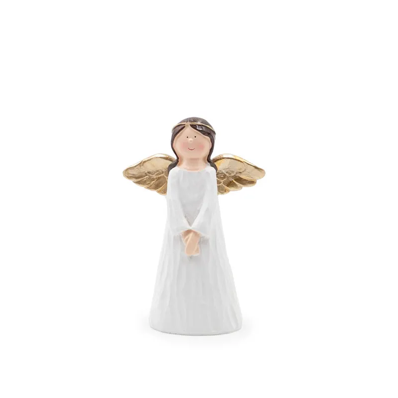 Angel, punčka z zlatimi krili, polimasa, 16x8x28cm