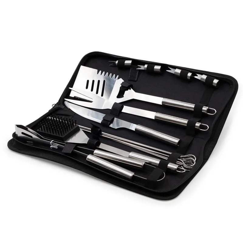 Set pripomočkov za žar, 8/1, nerjaveče jeklo, 39x15.5cm