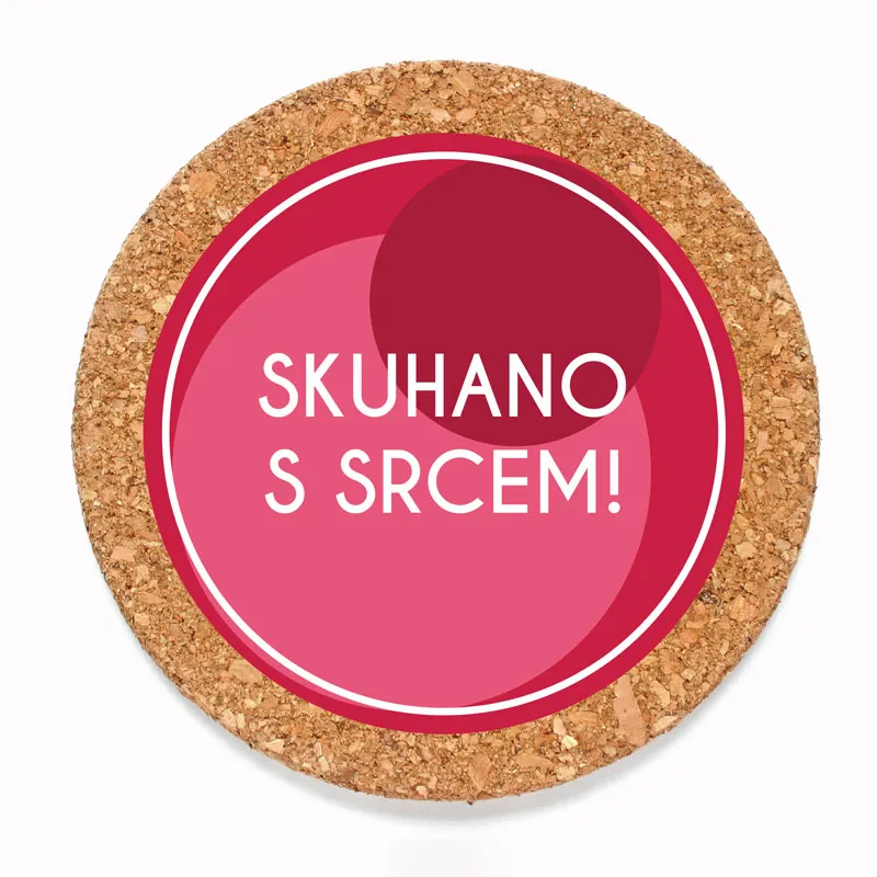 Podstavek za vročo posodo, pluta, Skuhano s srcem, 19.5cm