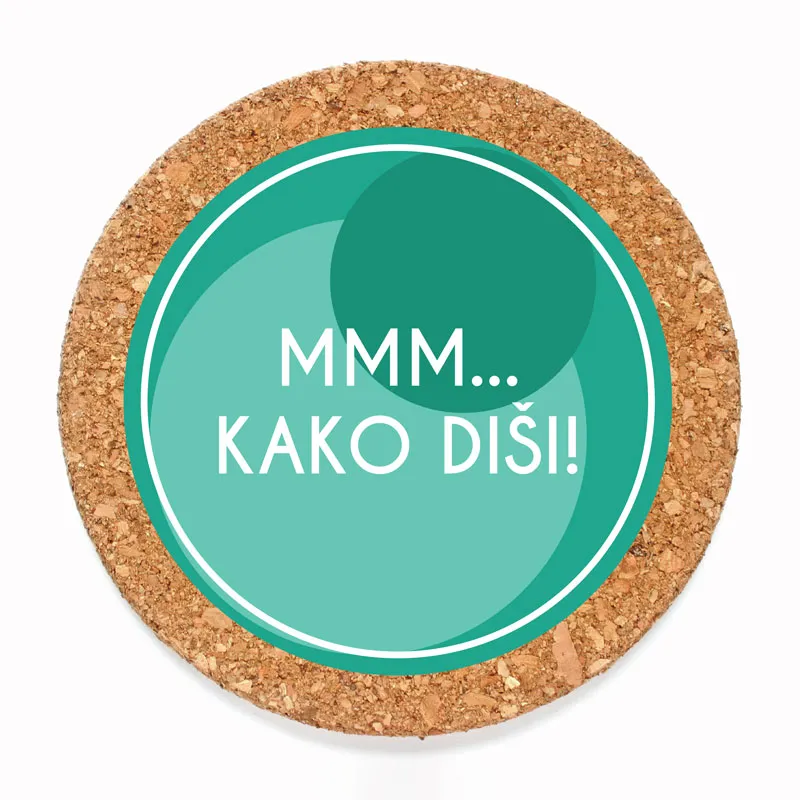 Podstavek za vročo posodo, pluta, MMM kako diši, 19.5cm