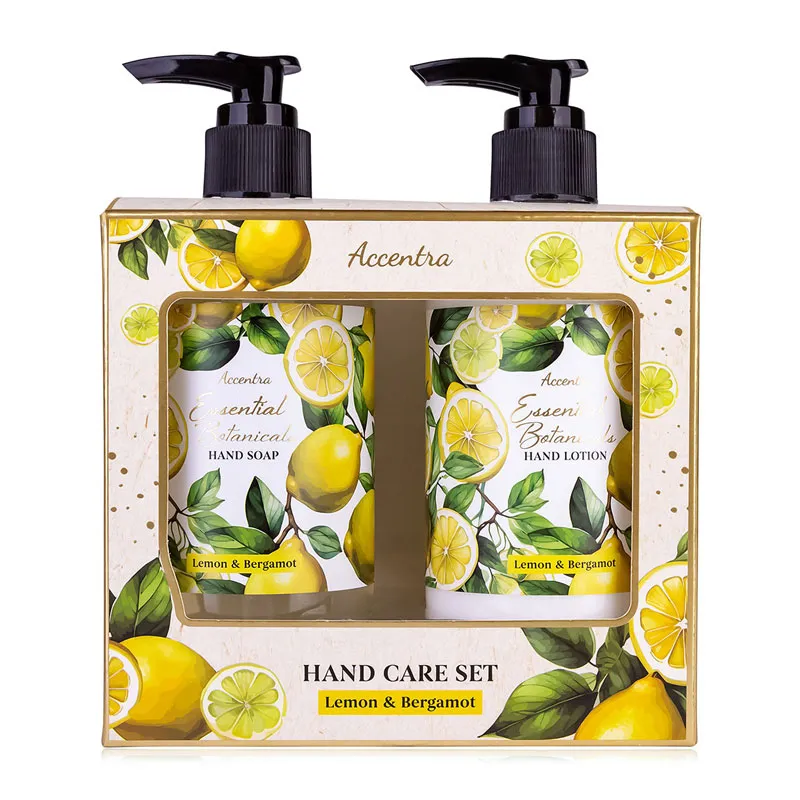 Set za nego rok,  ESSENTIAL BOTANICALS, (240ml tekoče milo, 240ml losjon za roke), z vonjem: Lemon & Bergamot, v darilni embalaži