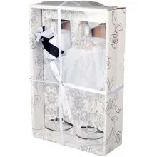 Kozarca za šampanjec v poročnih oblačilih "Love", v darilni škatli, 2/1,  5x22.5cm