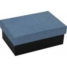 Darilna škatla kartonska črna, pokrov modre bleščice 10x6x4cm