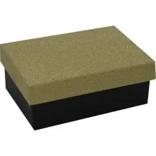 Darilna škatla kartonska črna, pokrov zlate bleščice 15.5x11.5x5.5cm