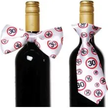 Dekoracija za steklenico metuljček/kravata s prometnimi znaki, "30"
