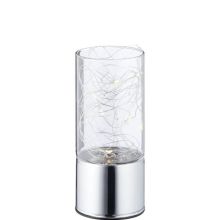 Dekoracija steklena z LED lučkami, "Silverwire", 8 LEd, 7x15cm