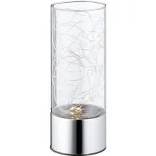 Dekoracija steklena z LED lučkami, "Silverwire", 15 LED, 8x20cm