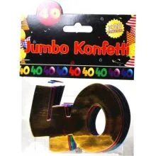 Jumbo konfeti, 20kom, "40", barvni, 7cm