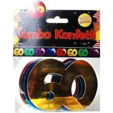 Jumbo konfeti, 20kom, "60", barvni, 7cm