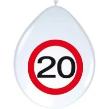 Baloni iz lateksa 12", prometni znak 20, 8 kom.